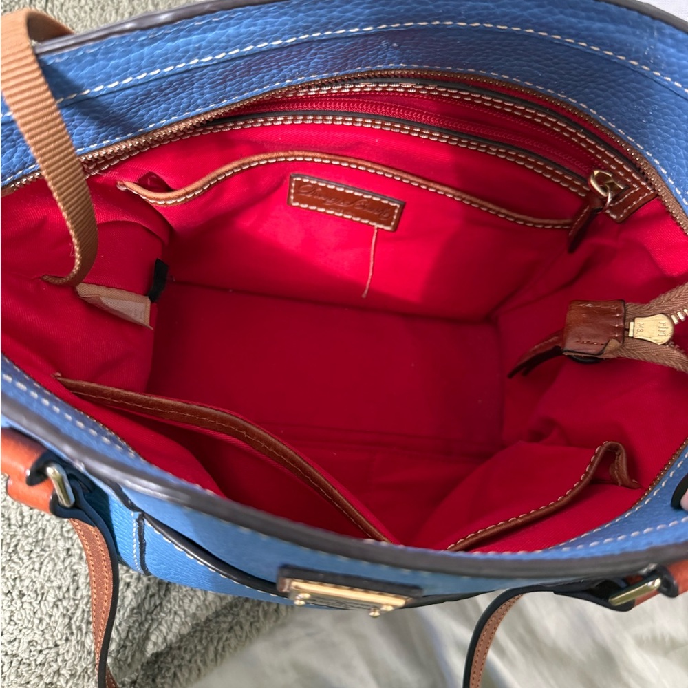 Dooney & Bourke Blue and Brown Leather Tote - Picture 10 of 12